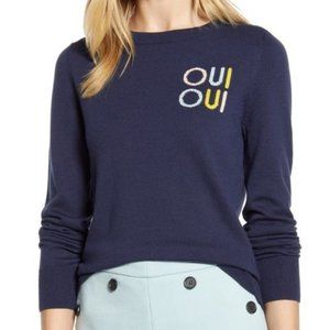 Halogen x Atlantic-Pacific "Oui Oui" Crew Knit Sweater XS